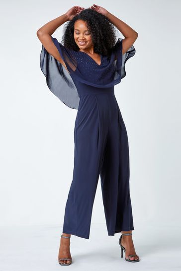 Buy Roman Petite Embellished Overlay Stretch Jumpsuit from the Laura Ashley  online shop