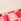 Red/Pink Strawberry/ Hearts - Baby-Set aus Kurzarm-Oberteil und Hose mit Erdbeer- und Herzmotiv