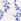 White/Blue Floral Square Neck Puff Hem Midi Dress