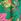 Pink and Green Tropical Print - Love & Roses Frill Sleeve V-neck Jersey Mini Dress
