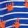 Blue Stripe & Orange Crab Print