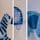 Blue/Ecru Water colour animal print