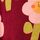 Burgundy Red Smiley Flower Print