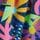 Pink/Blue Bright Tropical Print