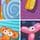 Bright Orange/Pink/Blue Balloon Animal Print
