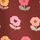 Rose/ Fauve/ White Retro Fleuri 