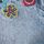Mid Blue Embroidered Flowers