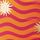 Orange Wavy Stripe Foil Sun Print