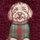 Burgundy Red Dog Motif