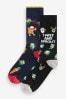 Twist and Sprout Pattern 2 Pack Christmas Novelty Socks, 2 Pack