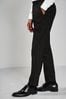 Black with Tape Detail Slim Tuxedo Suit Alta Trousers, Slim