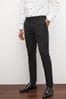 Black with Tape Detail Slim Fit Tuxedo Suit Trousers, Slim Fit