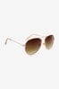 Rose Gold Classic Aviator Style Schwarz Sunglasses