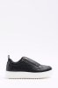 River Island Black Wide Fit Embossed Plimsole Trainers