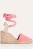 Boden Pink Square Toe Espadrille Wedges