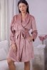 Pink Supersoft Ribbed Dressing Gown, Regular