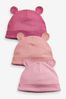 Pink 3 Pack Baby Beanie Hats (0-18mths)