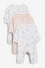 Pink 3 Pack Premature Baby Sleepsuits (0-0mths)