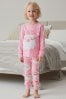 Pink/White Santa Matching Family Girls Christmas Pyjamas (9mths-12yrs)
