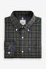 Waldgrün Kariert​​​​​​​ - Regulär - Bügelleichtes Oxford-Hemd mit Button-Down-Kragen, Regular