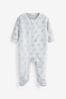 Grey Star Fleece Baby Sleepsuit