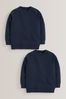 Navy Blue 2 Pack Crew Neck School Sweater (3-17yrs), 2 Pack