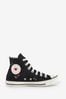 Black Converse Heart Detail Chuck Taylor Trainers