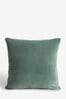 Dark Green 59 x 59cm Soft Velour Cushion, 59 x 59cm