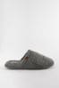 Charcoal Grey Fluffy Mule Slippers