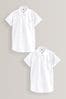 White 2 Pack Short Sleeve School Shirts (3-18yrs), Slim Fit