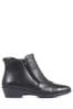 Pavers Black Ladies Wide Fit Leather Ankle Boots