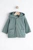 Teal Blue Hooded Cosy Fleece Baby Jacket Collar (0mths-2yrs)