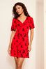 Red Friends Like These Short Sleeve Jersey Midi Dress