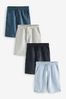 Blau/marineblau - Basic Jersey-Shorts (3-16yrs), 4er-Pack