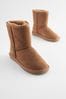 Tan Brown Tall Warm Lined Water Repellent Suede Pull-On Converse Boots, Tall