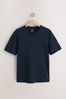 Blue Navy Regular Fit Essential Crew Neck Cotton T-Shirt, Regular Fit