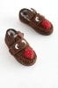 Brown Recycled Faux Fur Lined Moccasin Slippers