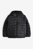 Black Quilted Midweight Hooded Coat (3-16yrs)