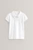 White 5 Pack Cotton Short Sleeve Polo Shirts (3-16yrs), Slim Fit