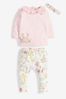 Bright Pink Floral Baby T-Shirt, Leggings And Headband Set (0mths-3yrs)