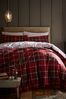 Blue Catherine Lansfield Brushed Cotton Tartan Check Duvet Cover and Pillowcase Set