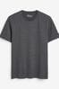 Grey Charcoal Marl Essential Crew Neck T-Shirt, Regular Fit