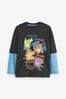 Black/Teal Blue Pokémon Long Sleeve T-Shirt (4-16yrs)