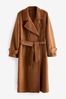 Chestnut Brown Handsewn Trench Coat