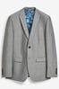 Light Grey Two Button Suit Jacket, Regular Fit