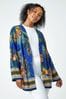 Roman Blue Multi Petite Tropical Print Kimono Jacket