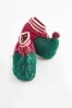 Red/Green Christmas Elf Warm Lined Slipper Boots