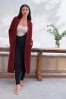 Berry Red Longline Knitted Cardigan