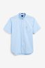 GANT Mens Blue Regular Oxford Short Sleeve Shirt