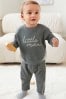 Charcoal Grey Little Man Cosy Baby Sweatshirt And Joggers 2 Piece Set
